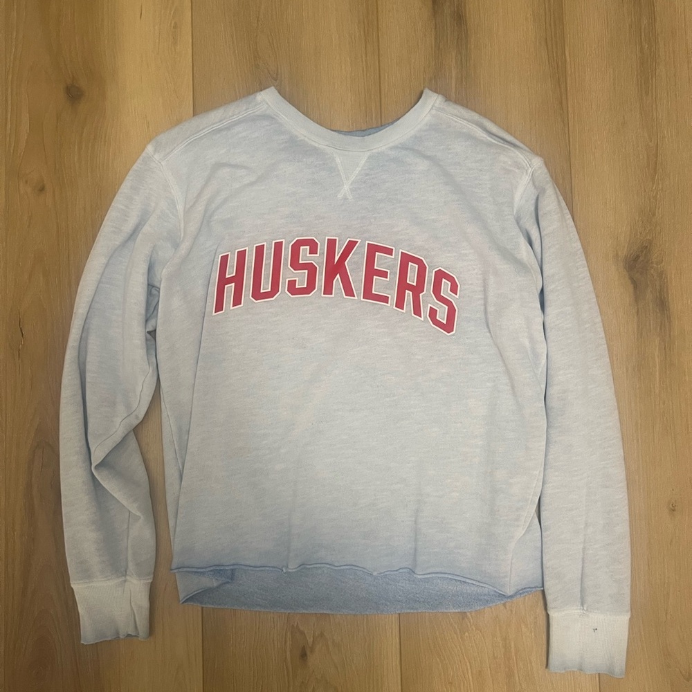 PINK Victoria's Secret Nebraska Huskers Blue Crewneck Sweatshirt